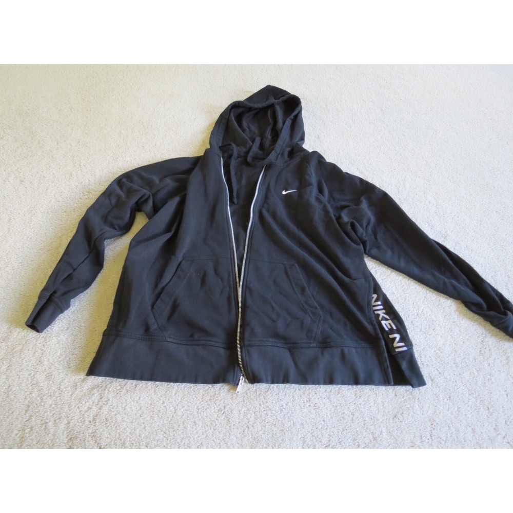 Women's Black Nike Full Zip Hoodie Size Large Get Fit CU7009